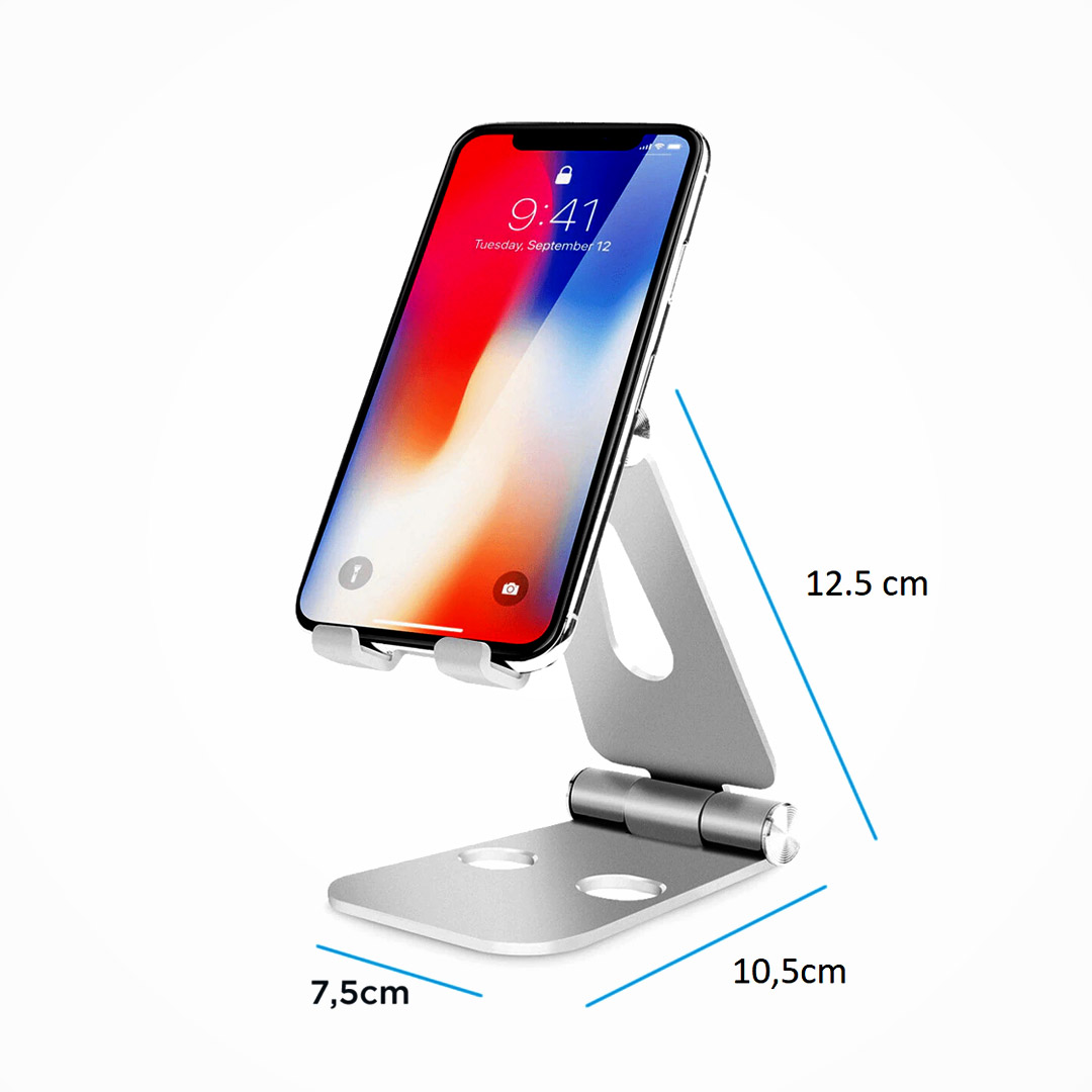 Soporte plegable de aluminio para celular